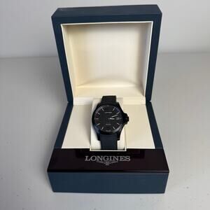 Longines Conquest V.H.P. 41mm Black Dial Watch - L3.716.4.56.6 - Box & Papers